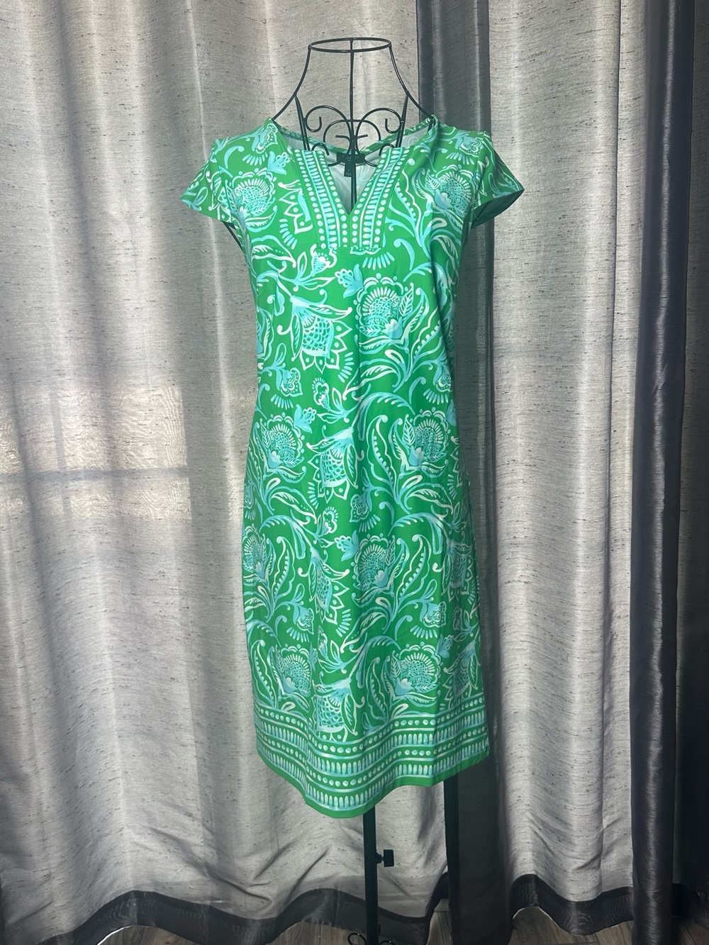 NWT Talbots Green and White Floral Petite Shift